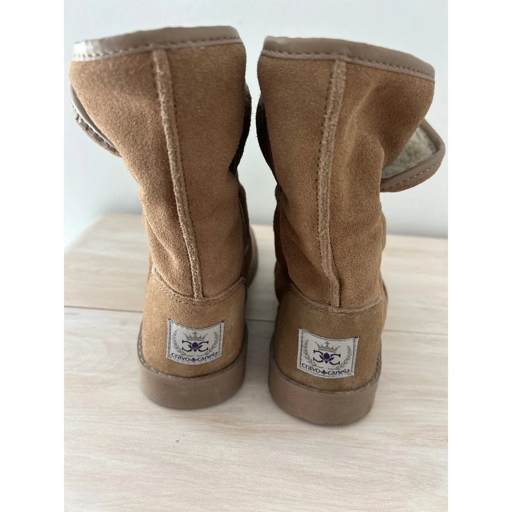 Cravo & Canela Womens Suede Shearling Lined Boots Chestnut Brown SZ 39 EUR/US 8